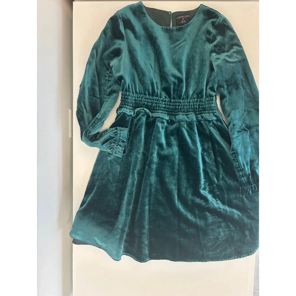Crewcuts Green Velour Dress - Picture 9 of 10